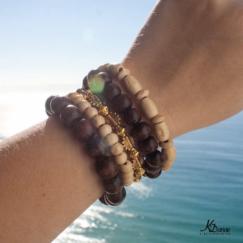 Set of 5 Beaded Stretch Stacking Bracelets-beach/boho/gypsy/hippie ...