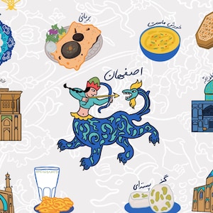 Íconos de la ciudad de Isfahán / Impresión artística