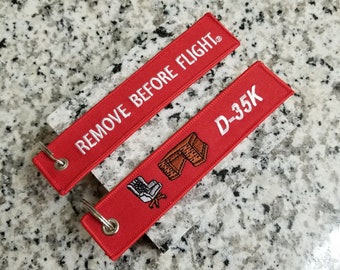 D-35K Remove Before Flight Key Chain Luggage Baggage Tag