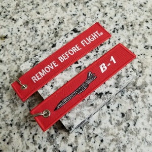 B-1 Remove Before Flight Key Chain Luggage Baggage Tag