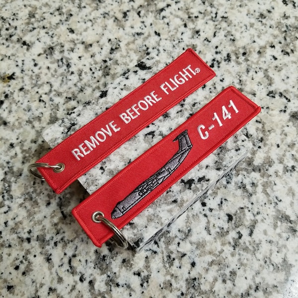 C-141 Remove Before Flight Key Chain Luggage Baggage Tag