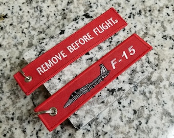 F-15 Remove Before Flight Key Chain Luggage Baggage Tag