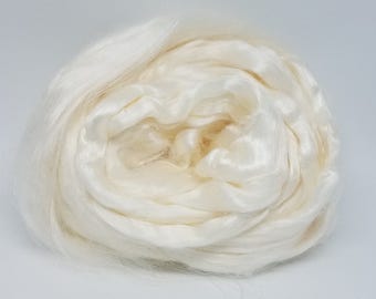 Bleached Tussah Silk Sliver