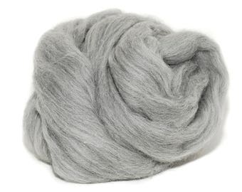 Wool Fiber Spinning Merino Roving - Natural Gray