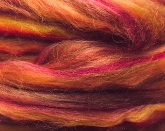 Brilliant Pinks & Browns Designer Roving