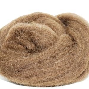 Wool Fiber Spinning Merino Roving - Natural Brown