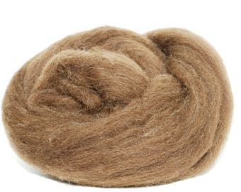 Wool Fiber Spinning Merino Roving - Natural Brown