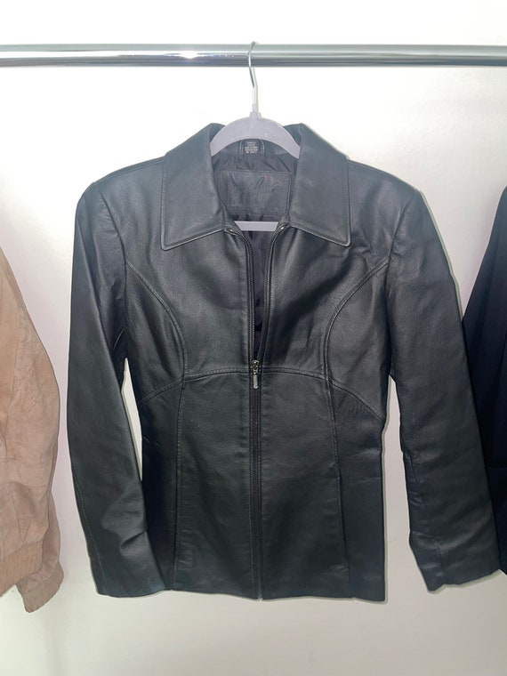 Vintage 90s Real Authentic Leather Blazer Jacket