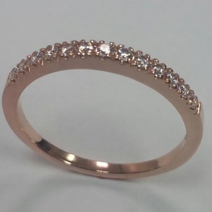 0.20ct Traditional Bridal 14K Rose Gold Wedding Band with Diamonds