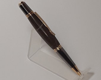 Sierra Twist Ball Point Pen in Gold and Chrome finished in Dark Copper Acrylic