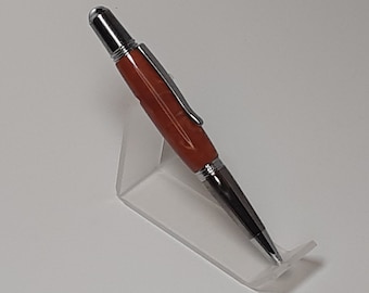 Sierra Twist Ball Point Pen in Chrome with fire flame Acrylic