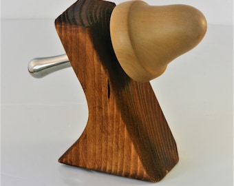 Handmade Wooden Bottle Stopper with Chrome Tear Drop