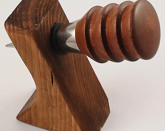 Handmade Wooden Character Christmas Tree Bottle Stopper with Chrome attachment