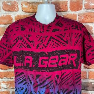 LA Gear all over print graphic shirt - sz L - vintage grunge surf skater 80s 90s aop skater tee