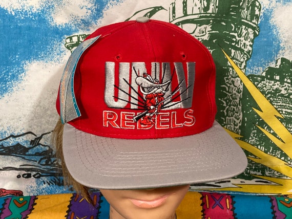 Vintage Deadstock W Tags UNLV Runnin Rebels Snapback Hat - 80s 90s
