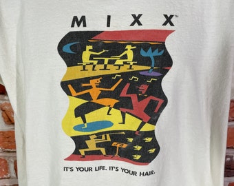 vintage 90s Mixx Hair Salon shirt - sz XL - single stitch 1990s grunge stylist tee