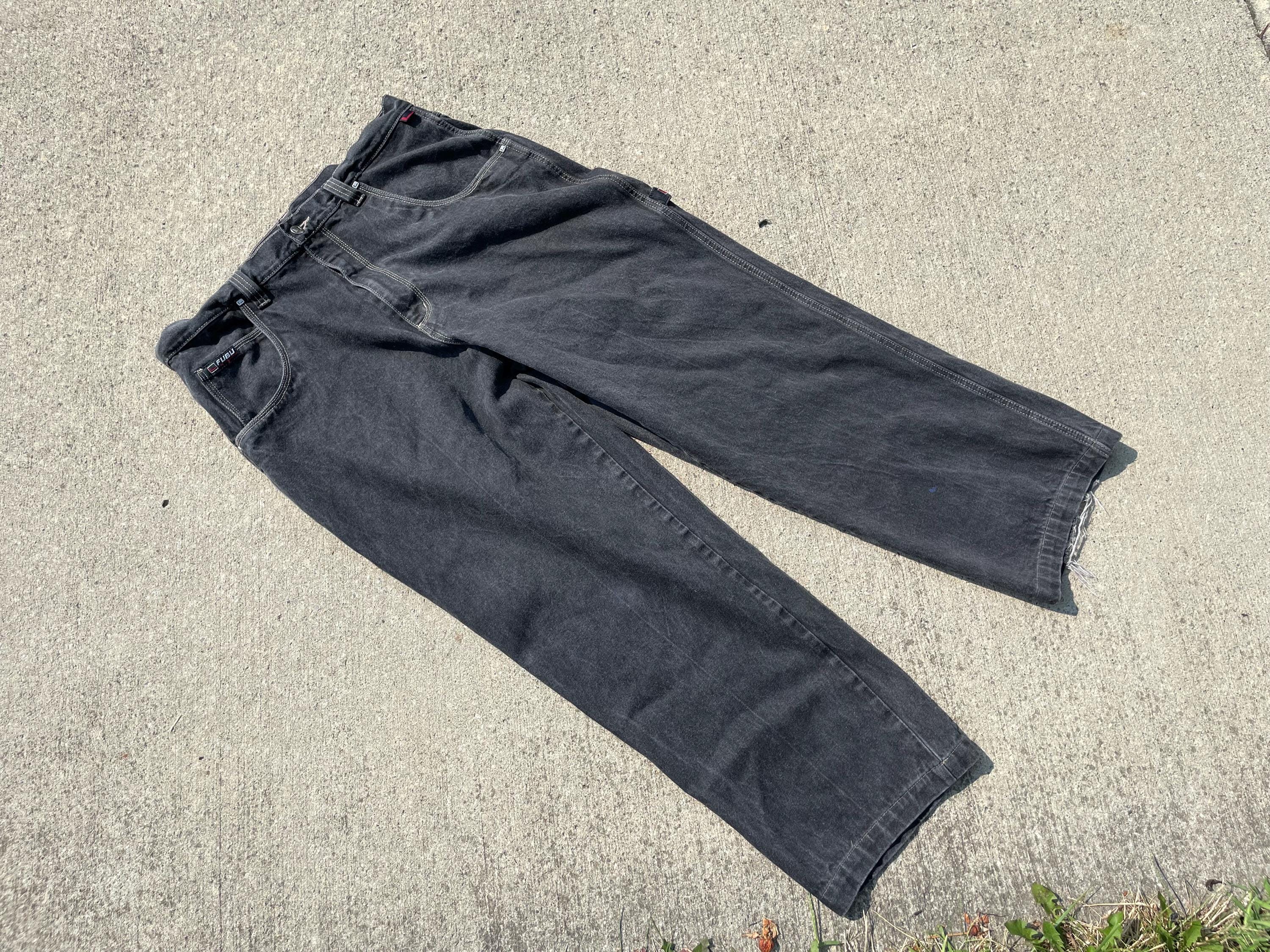 Vintage Fubu Collection Black Wide Leg Baggy Jeans - Sz 40 X