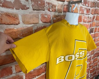 Vintage 90s Boss Shirt - Sz XL - Yellow Hip Hop Graphic Tee - Etsy