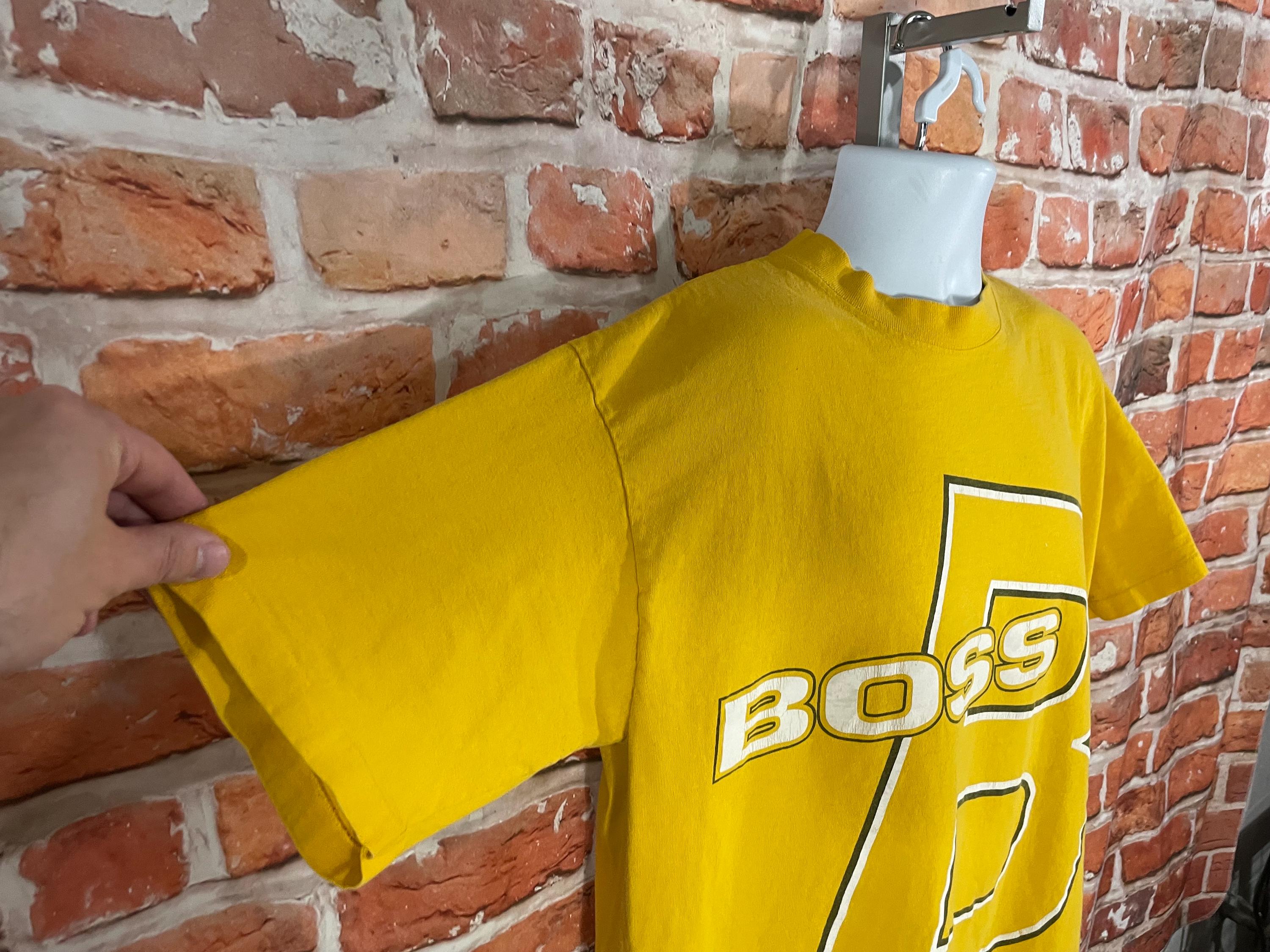 Vintage 90s Boss Shirt - Sz XL - Yellow Hip Hop Graphic Tee - Etsy