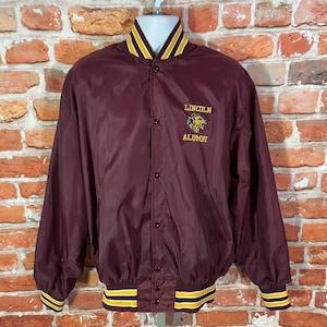 vintage 90s Lincoln Alumni bomber jacket - sz 2XL - high school emo indie grunge