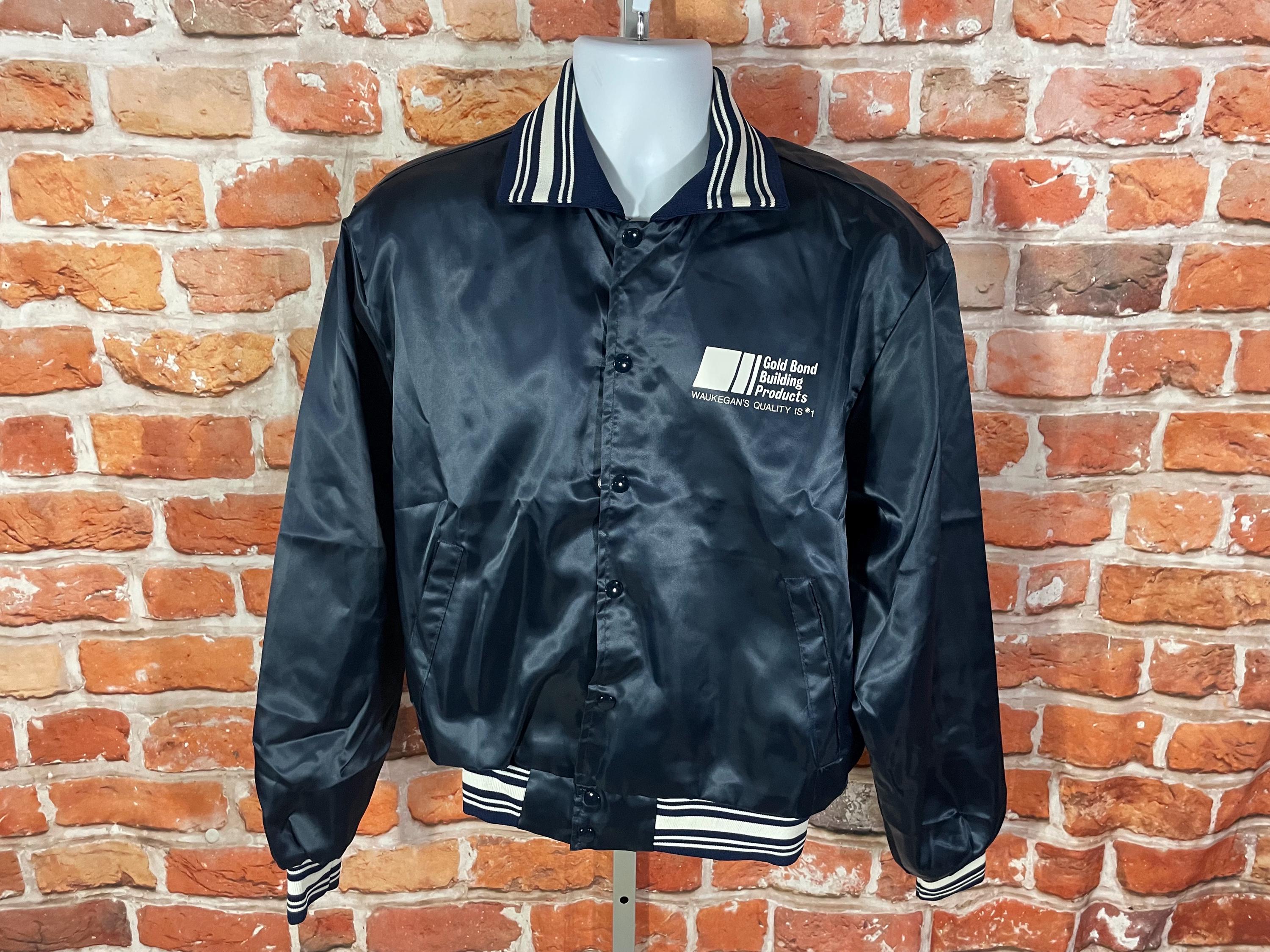 Vintage 80s Swingster Gold Bond Building Products Satin Bomber