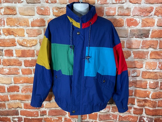 Vintage 80s 90s London Fog Color Block Sailing Jacket Sz L Long Boating Yacht Etsy