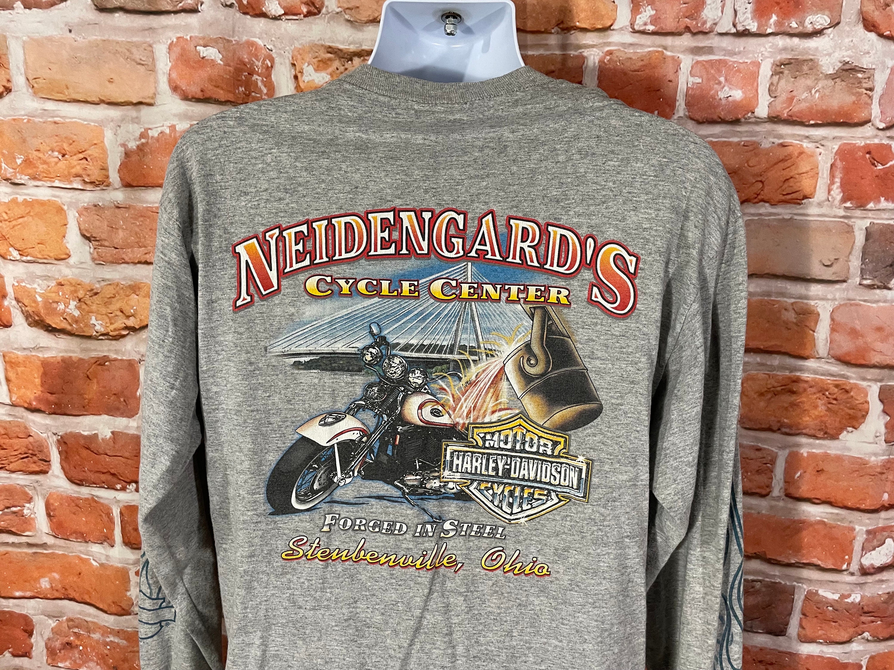 Vintage 90s Harley Davidson Long Sleeve Shirt – Flames Graphic, Sz