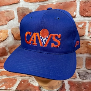 vintage 90s Cleveland Cavs blockhead spellout snapback hat Cavaliers