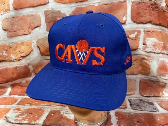 vintage 90s Cleveland Cavs blockhead spellout snapback hat Cavaliers