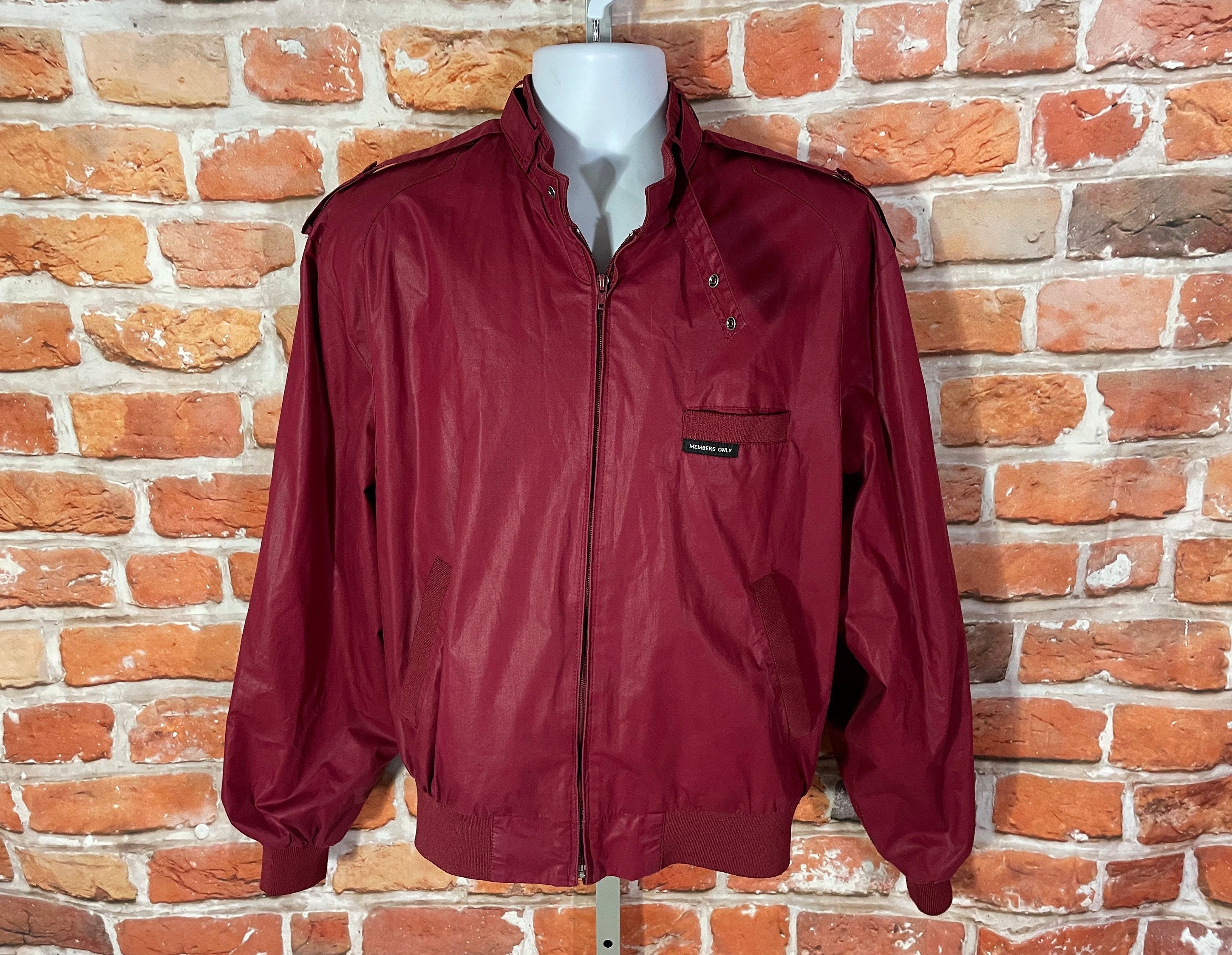 Members Only Clubhouse Jacket Maroon Red Bomber Full … - Gem