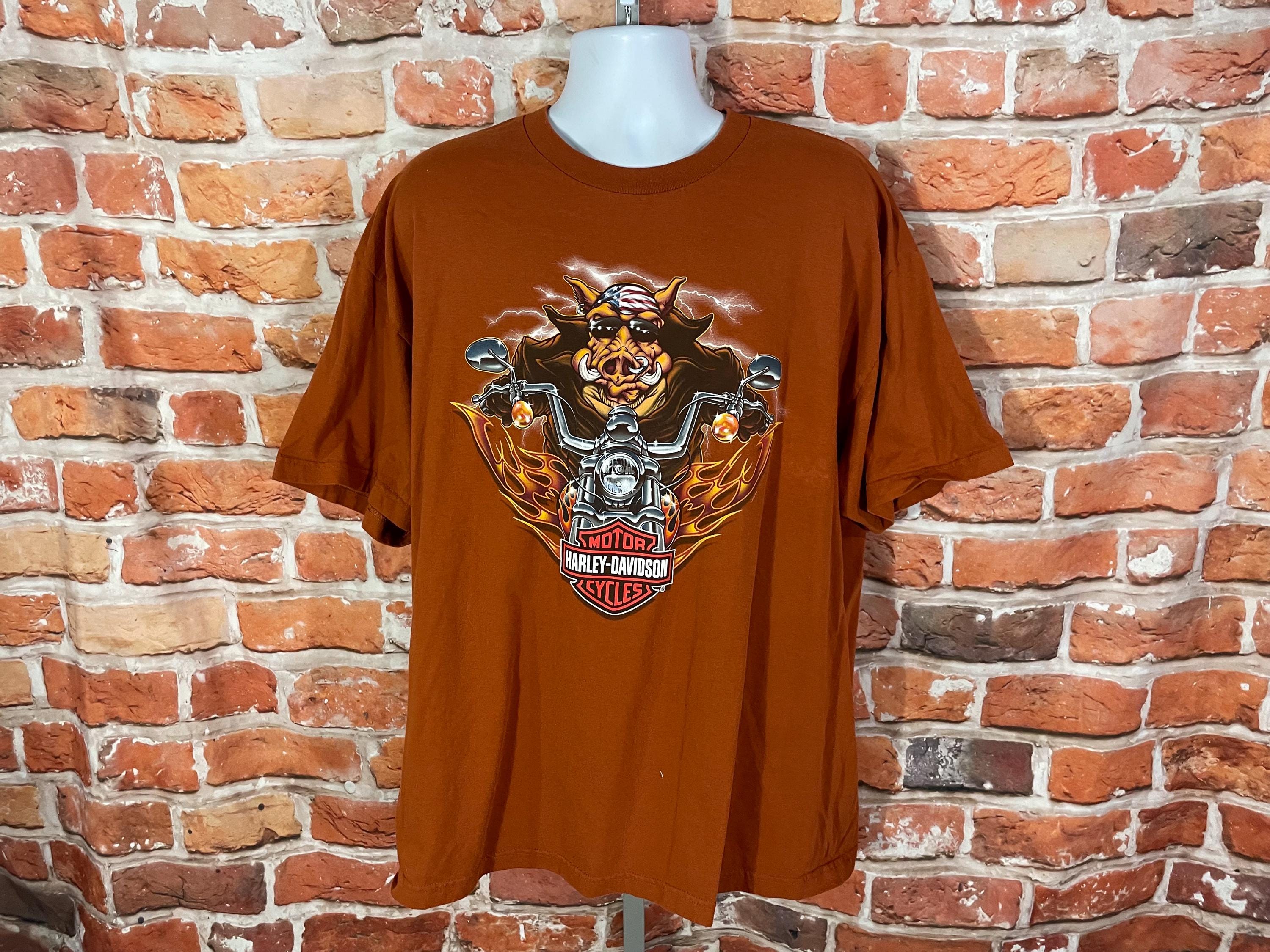Vtg Y2k Harley Davidson Hog Shirt Sz 2XL Pig Starved Rock - Etsy