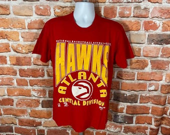 Camiseta vintage de los Atlanta Hawks, talla M/L, camiseta de los años 80 y 90