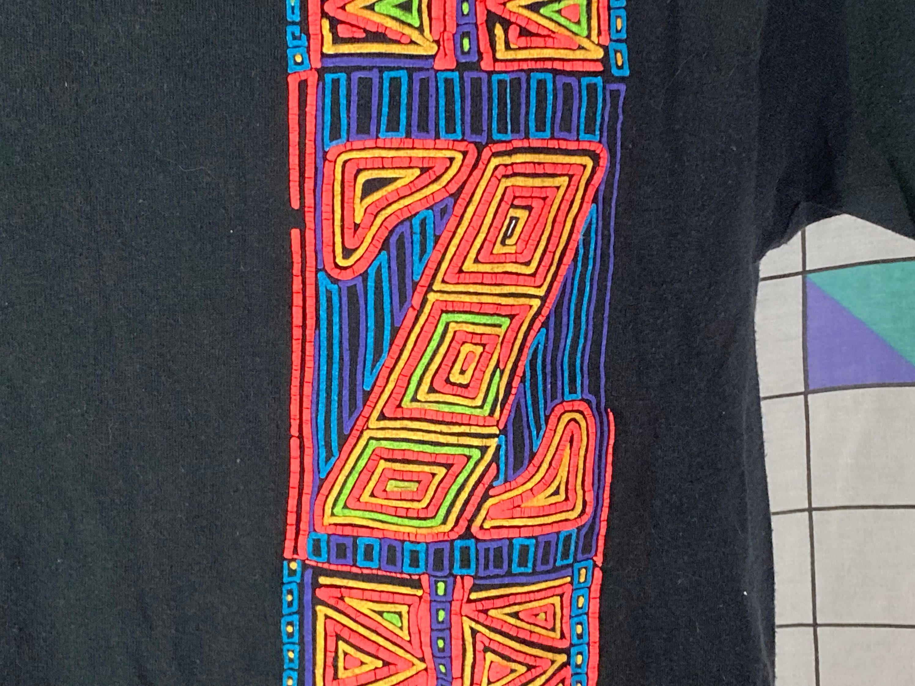 売れ筋がひクリスマスプレゼント！ Textured Jimmyz 80s Vintage Neon Noen Stitch Single Print トップス