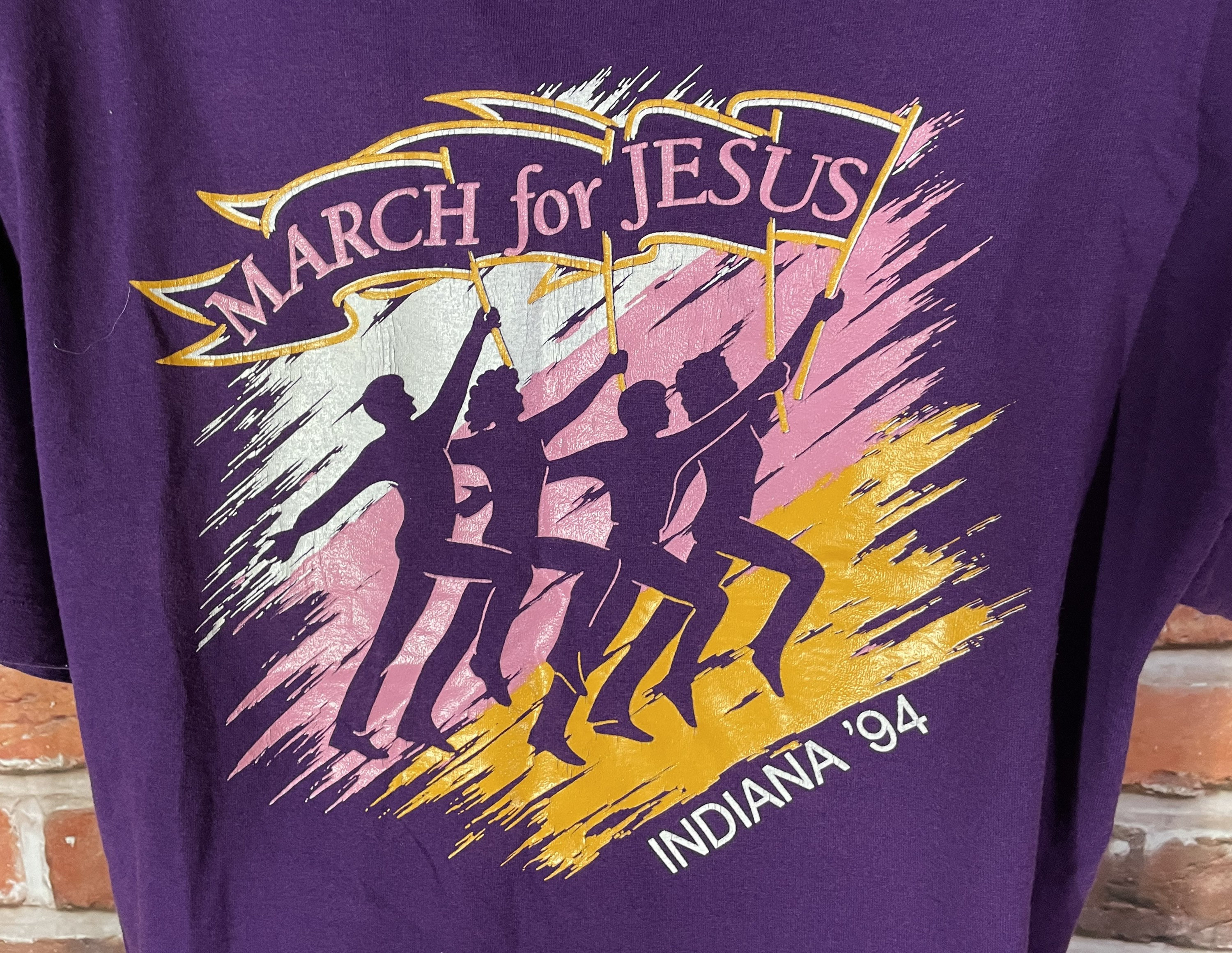 Vintage 1994 Indiana March for Jesus Shirt - Sz XL - 90s Christian 