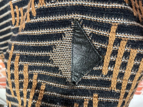 vintage 90s Alan Stuart sweater w leather patches… - image 2