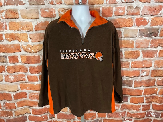 vintage Cleveland Browns fleece 1/4 zip pullover … - image 1