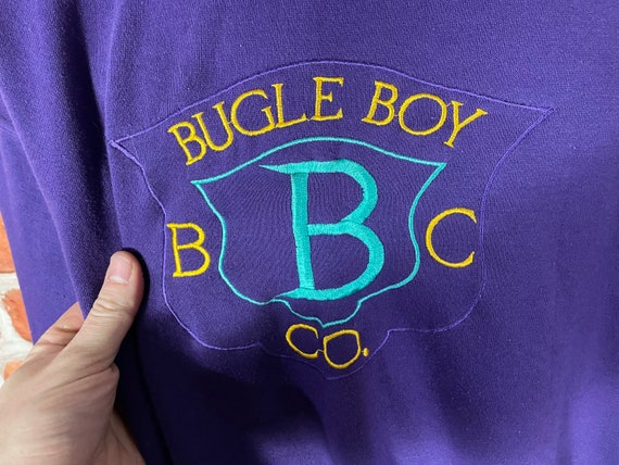 vintage 80s Bugle Boy purple sweatshirt - sz L/XL - image 2