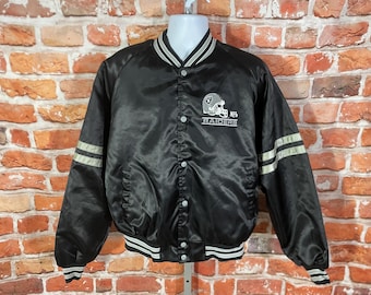 Los Angeles Raiders Vintage 80s Chalk Line Varsity Jacket - Gray