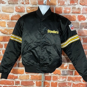 vintage Pittsburgh Steelers satin Starter bomber jacket - sz L - 80s 90s