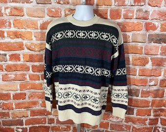 vintage 80s 90s colorful striped sweater - fit M/L - country grunge emo indie