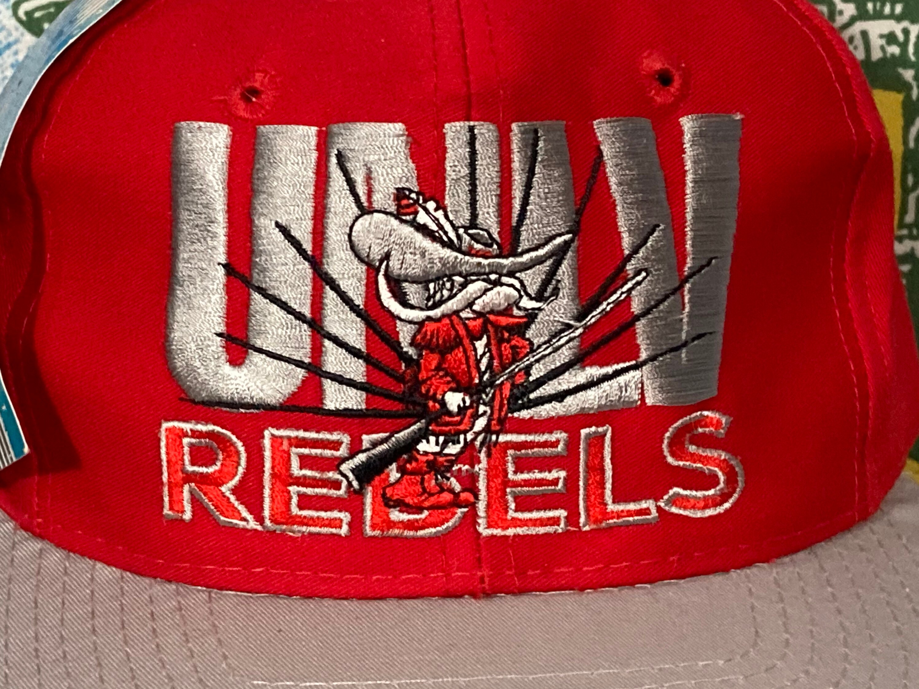 Casquette Snapback Vintage UNLV Runnin' Rebels Années 1980 - Las Vegas Nevada, Occasion Rétro