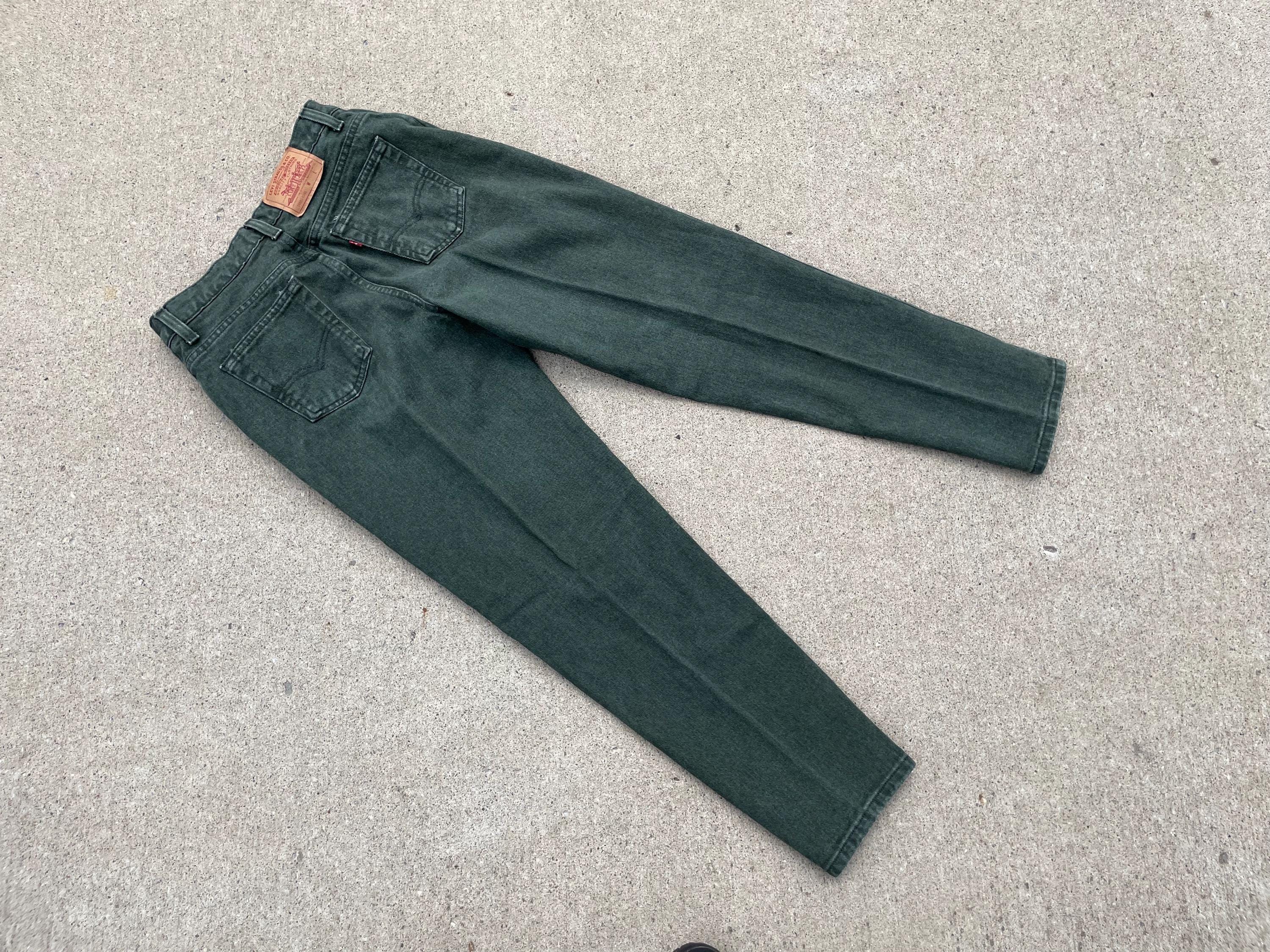 Vintage Forest Green Levis Jeans Womens Sz 12 Made in Usa 80s 90s Mom High Rise Etsy