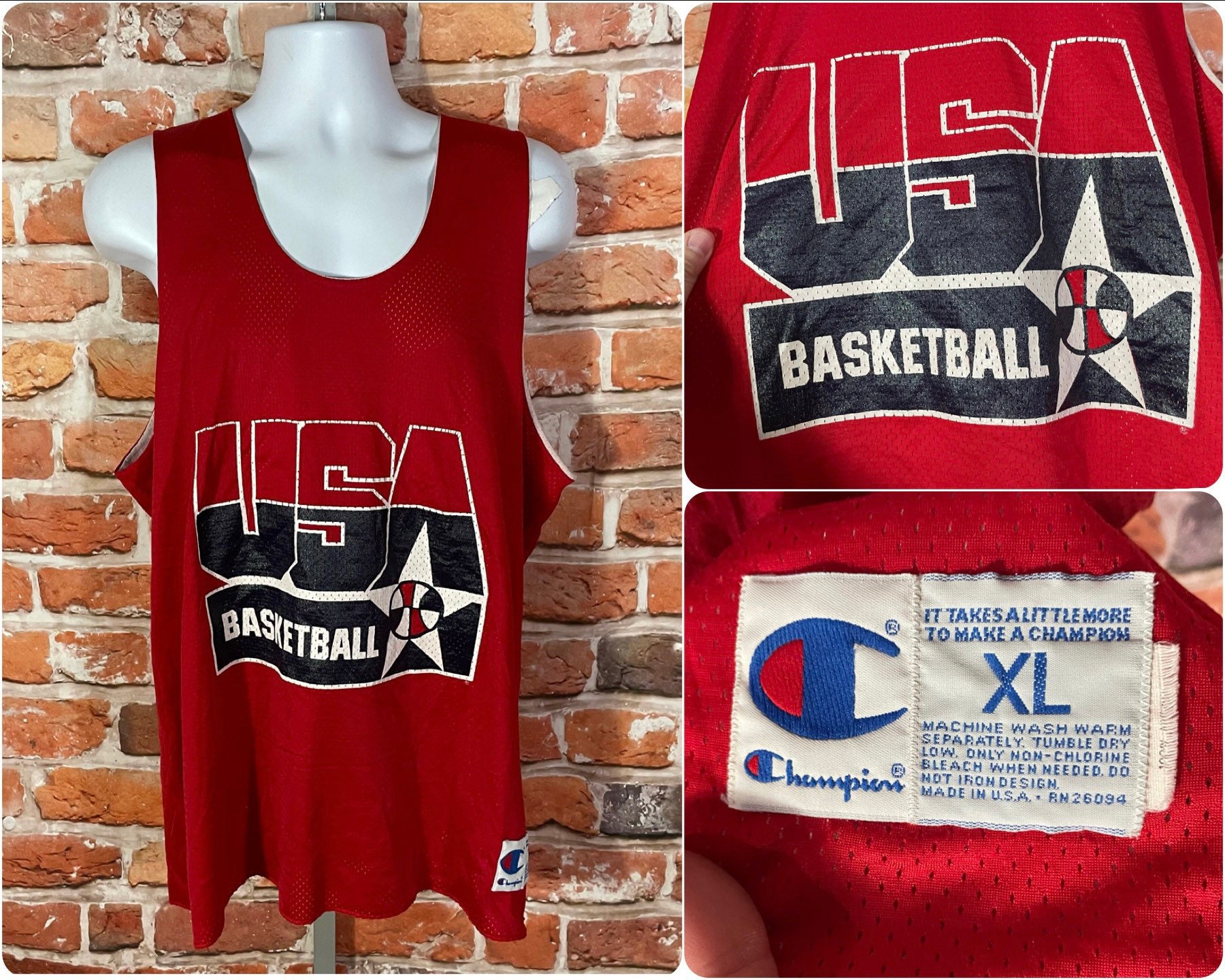 Vintage 90s USA Olympic Champion Basketball Scrimmage practice