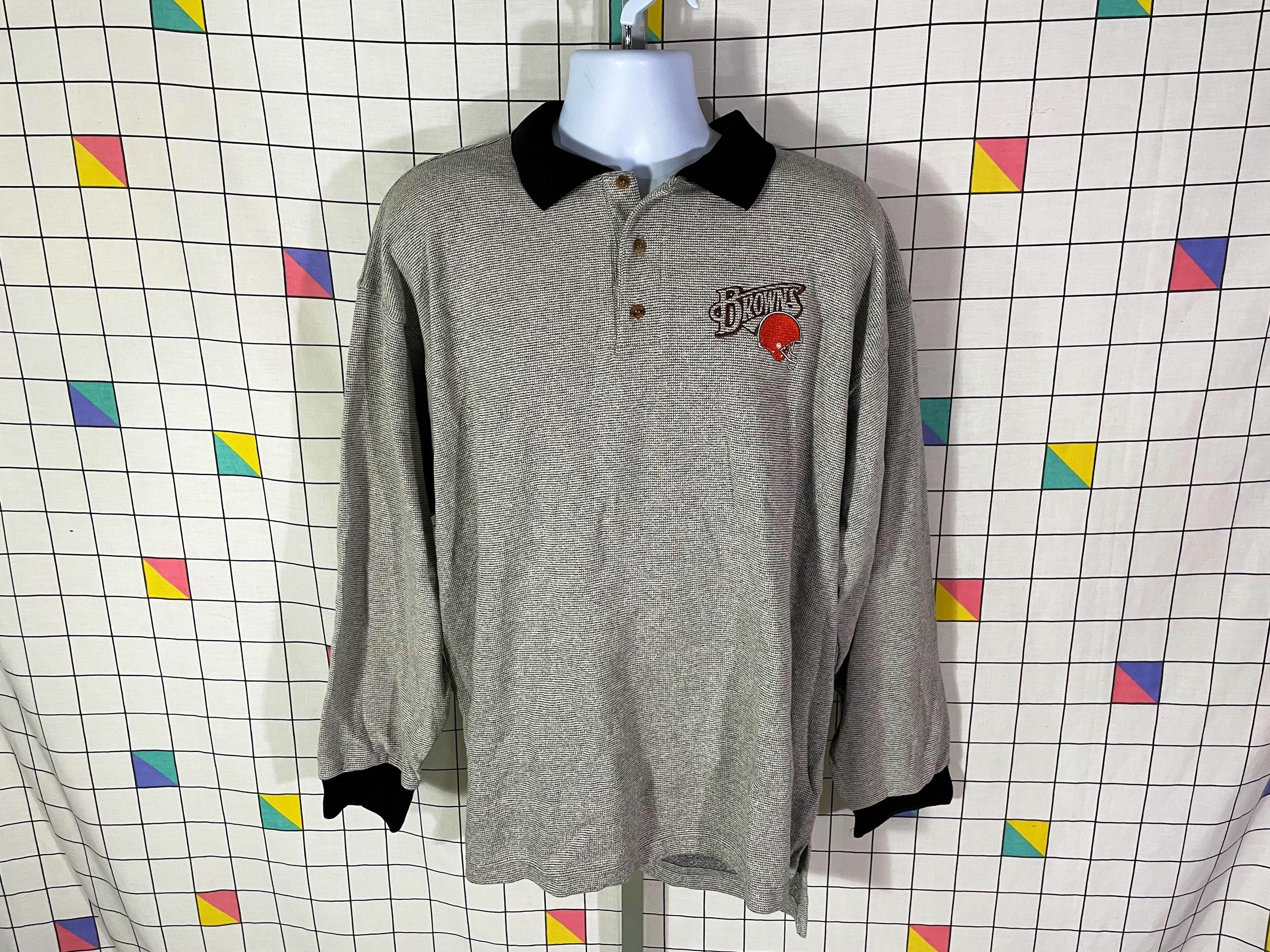 Vintage des années 90 Cleveland Browns polo à manches longues