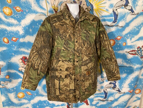 Vintage Duxbak Realtree Heavy Warm Camo Parka Puffer Jacket - Sz M - Stone Cold Grunge Hunting 90s