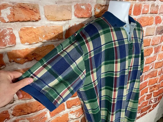 Vintage 90s Dockers Plaid All Over Print Polo Shirt - Sz XL