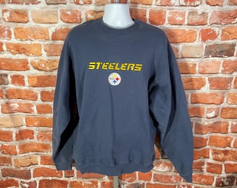 vintage 90s faded blue Pittsburgh Steelers sweatshirt sz XL