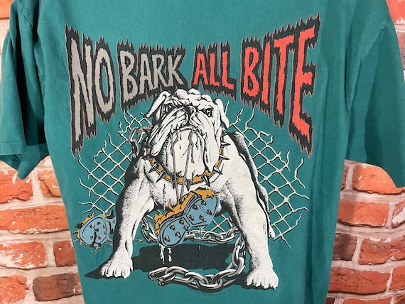 Vintage Lifeforms No Bark All Bite Bulldog Shirt - Sz XL