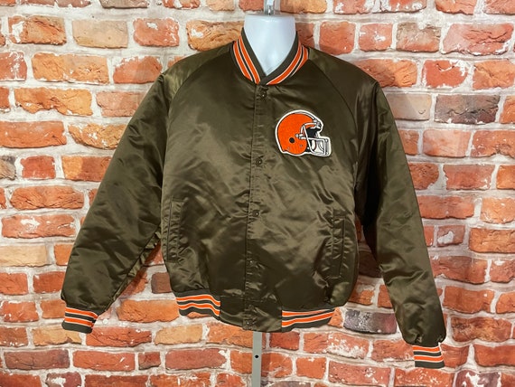 Vintage Cleveland Browns Chalkline Satin Bomber Jacket - Sz L
