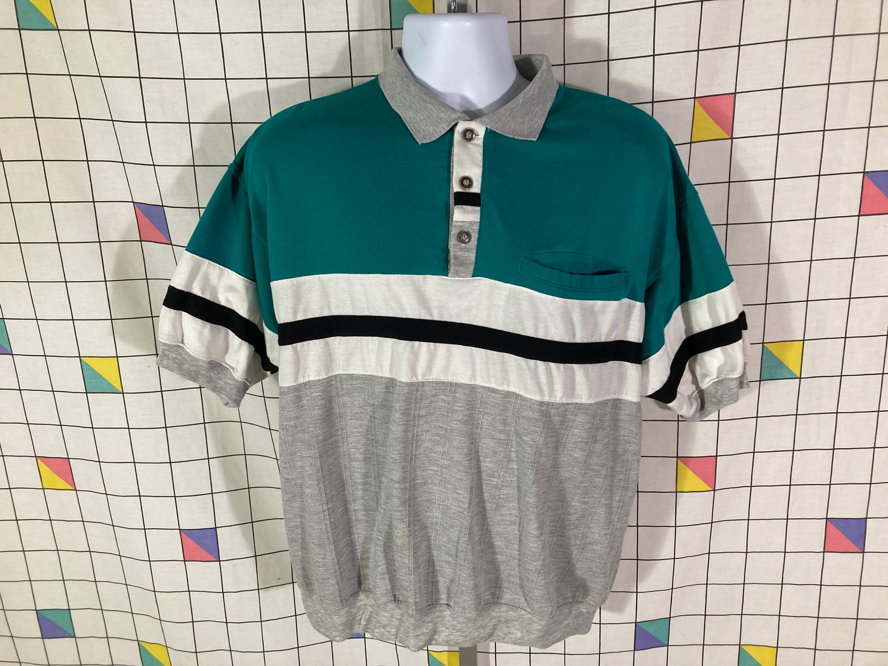 80s striped polo